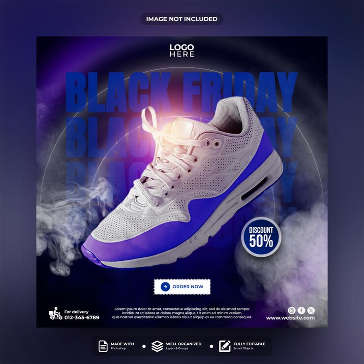 black friday social media post template design