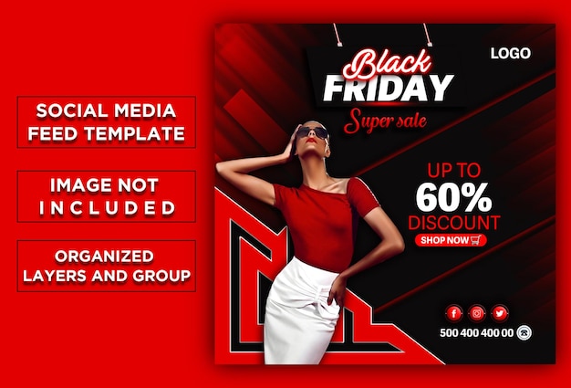 PSD black friday social media post template design