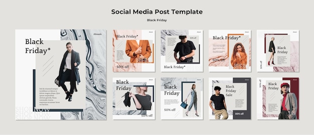 PSD black friday social media post template