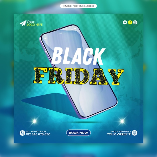 PSD black friday social media post template