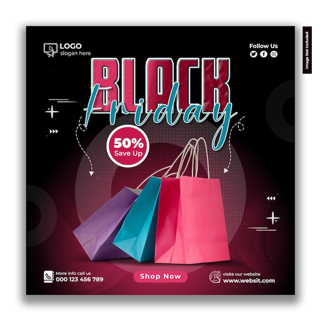 PSD black friday social media post