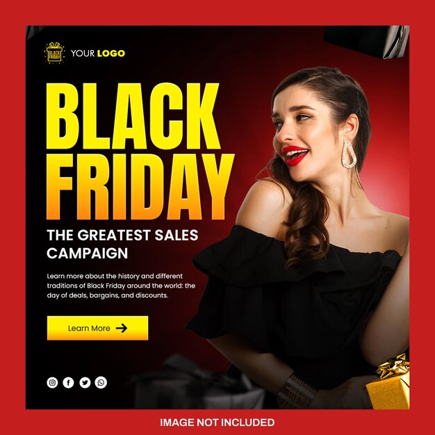 PSD black friday social media posting psd-sjabloon