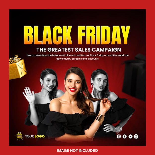 Black friday social media posting psd template