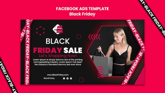 PSD modello promozionale per i social media del black friday