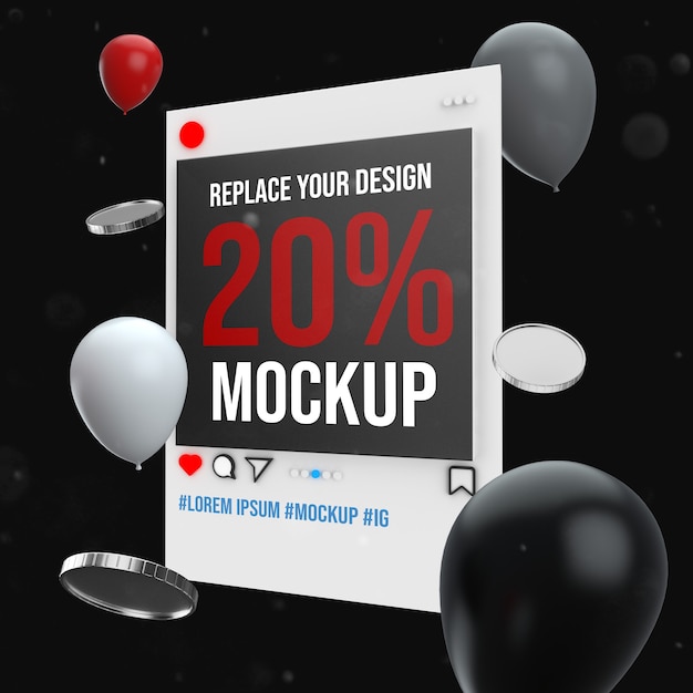 Black friday social media square mockup design