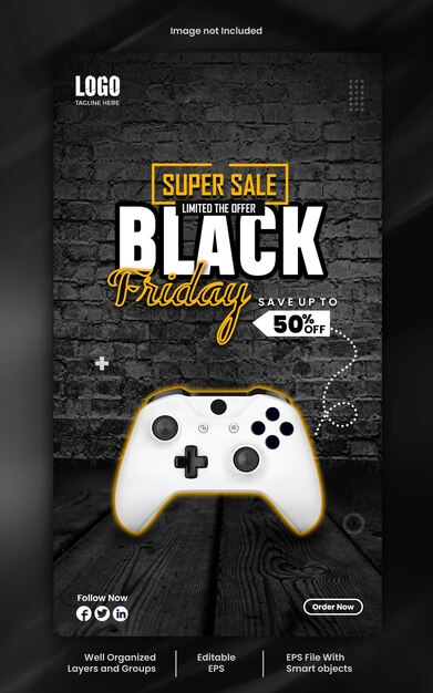 Black Friday social media story design PSD template