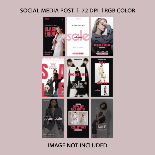 PSD black friday social media story templates