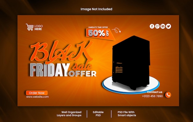 Black Friday social media web banner PSD template