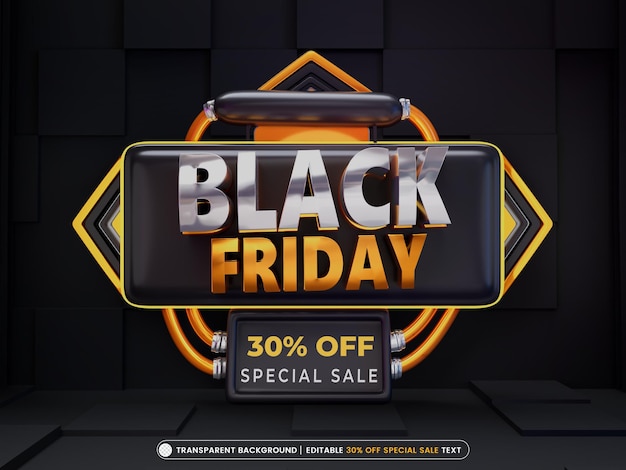 Black Friday Special Sale Banner With Editable Text Effect