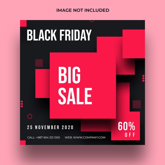 Black friday special sale social media post and web banner template