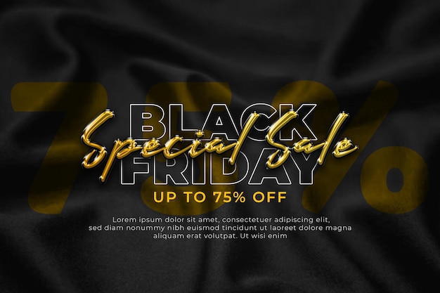 Black friday special sale social media and text effect