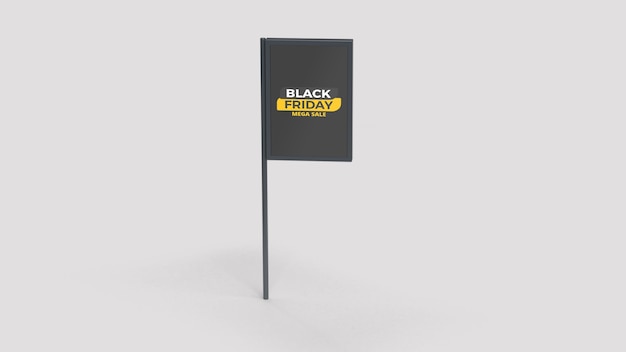 Black friday street advertentie pole mockup