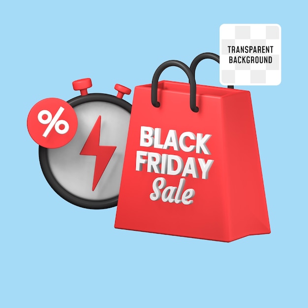 PSD black friday super flash sale social media promotion 3d icon illustration design