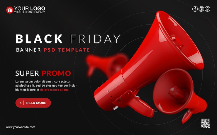 PSD ブラックフライデースーパープロモーションバナーテンプレート