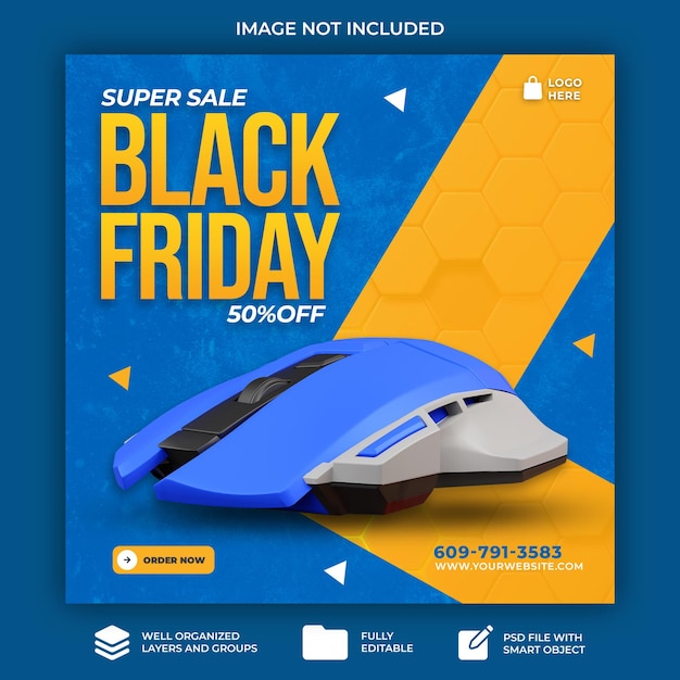 PSD black friday super sale banner template