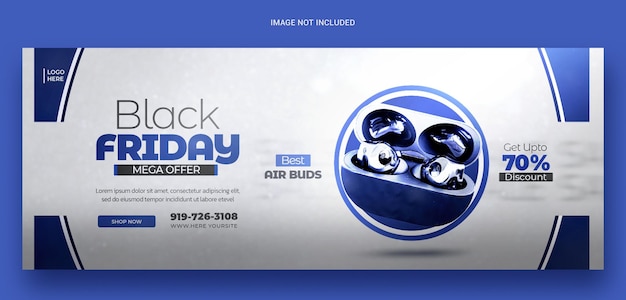 Black Friday Super Sale Facebook cover banner sjabloon