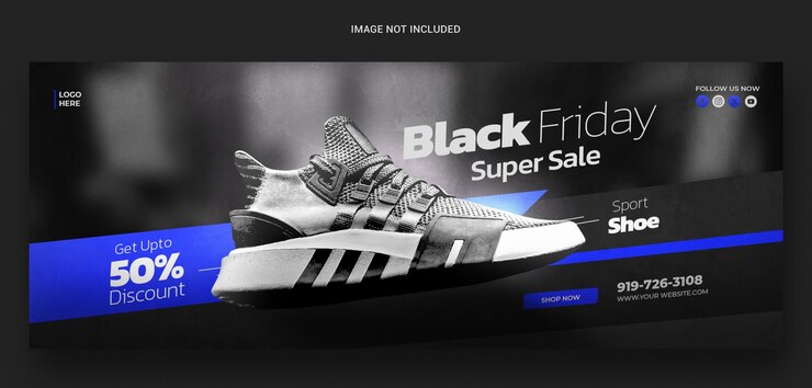 PSD black friday super sale facebook cover banner template