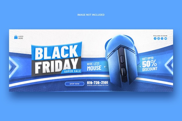 PSD black friday super sale modello di copertina di facebook