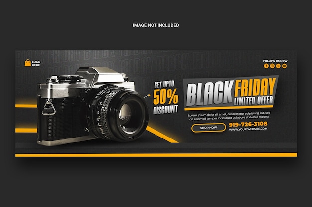 PSD black friday super sale facebook cover template