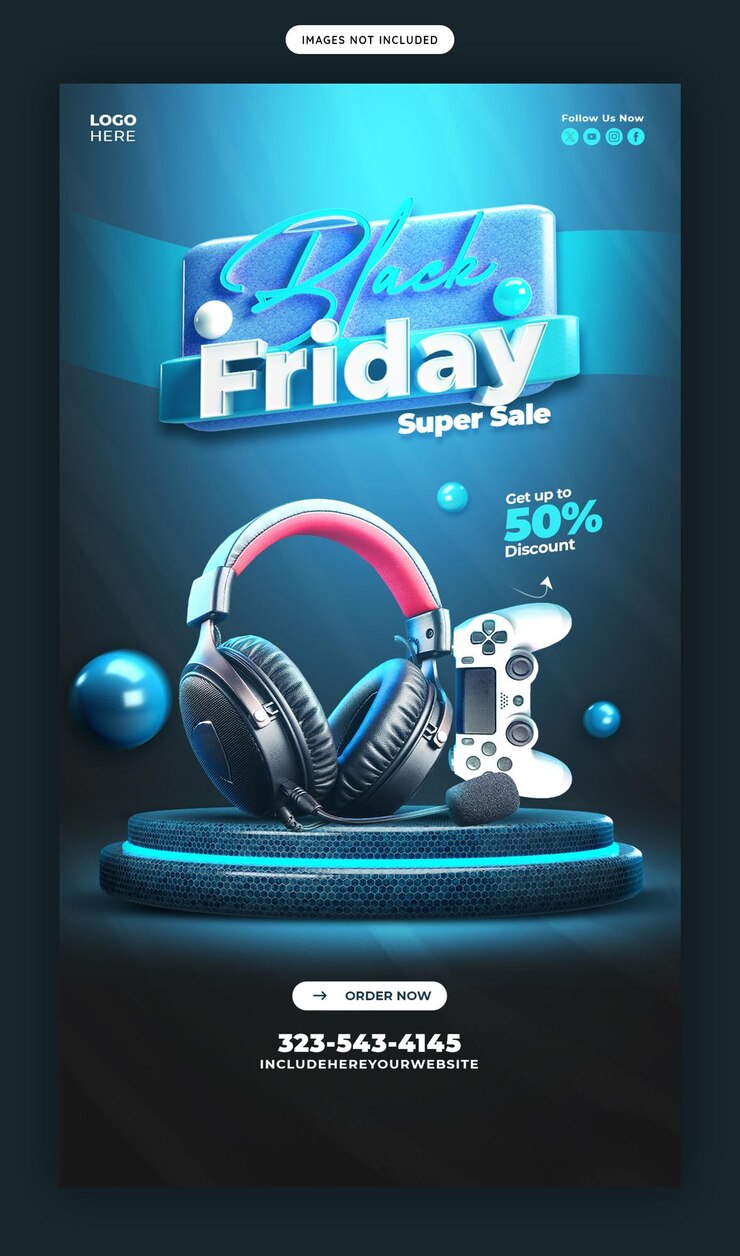 PSD black friday super sale instagram and facebook story banner template