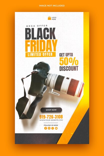 PSD black friday super sale instagram and facebook story banner template