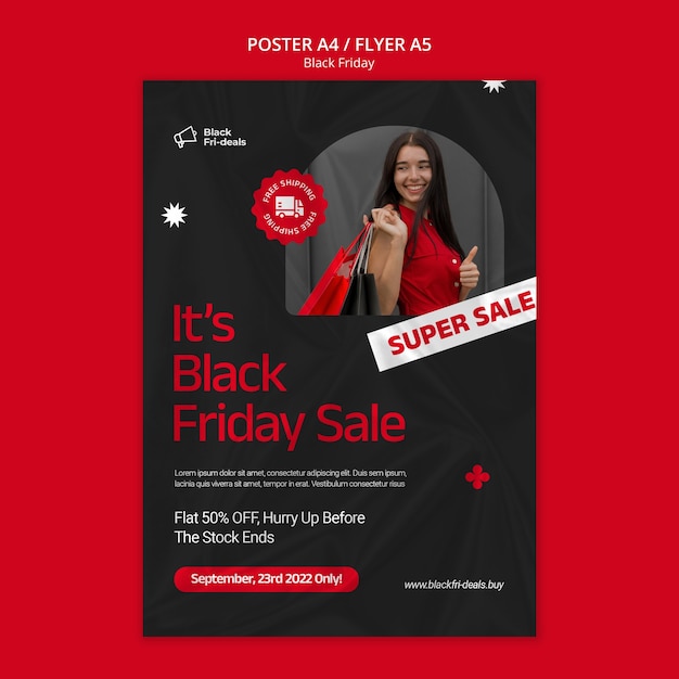 PSD black friday super sale poster template