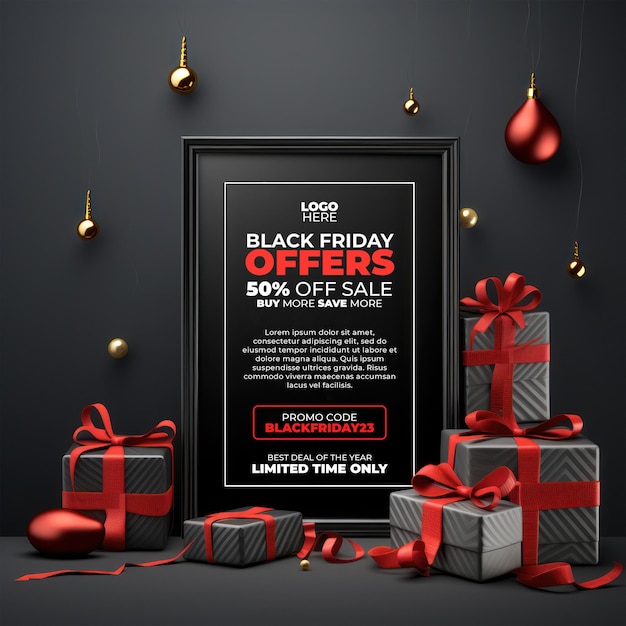 Black Friday Super Sale Social Media-aanbieding Poster PSD