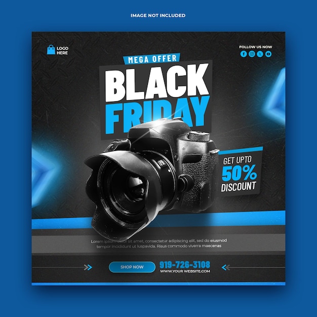 PSD black friday super sale social media banner sjabloon