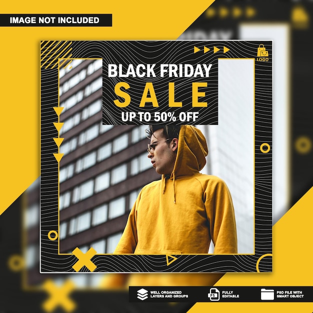 Black Friday super sale social media banner template