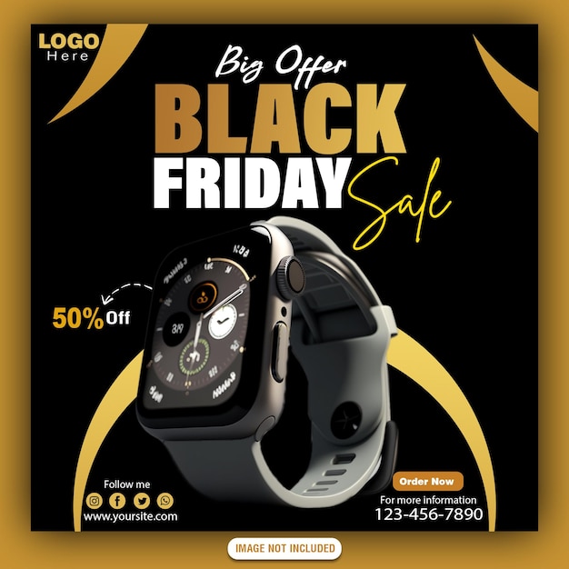 Black friday super sale social media banner template