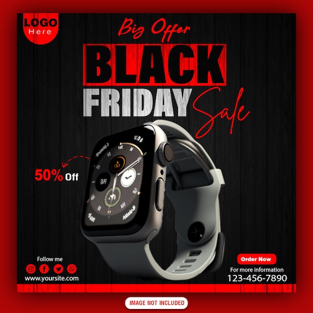 PSD black friday super sale social media banner template