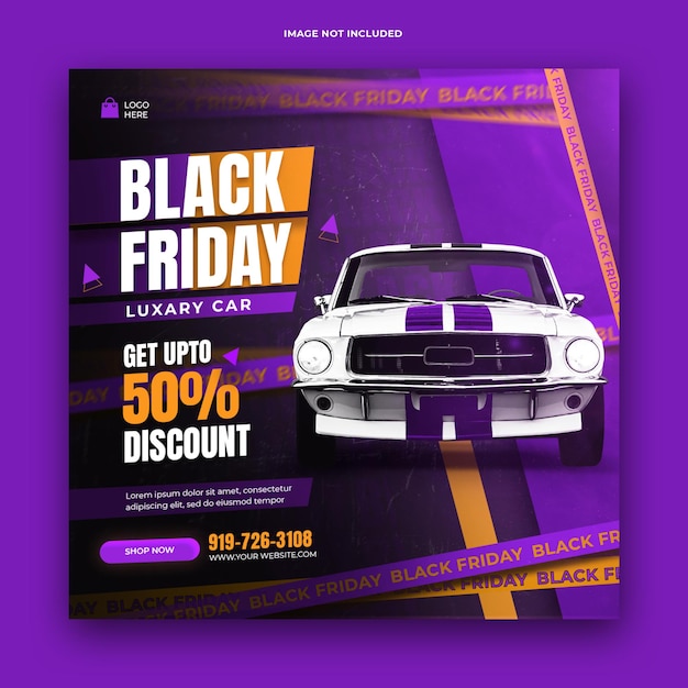 PSD black friday super sale social media banner template