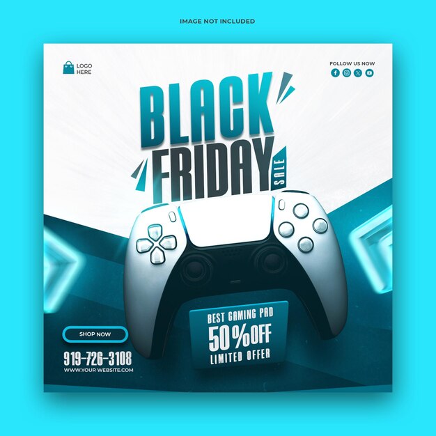 PSD black friday super sale social media banner template