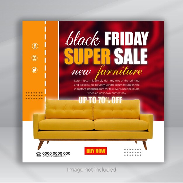 Black friday super sale social media banner template