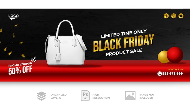 PSD black friday super sale social media banner