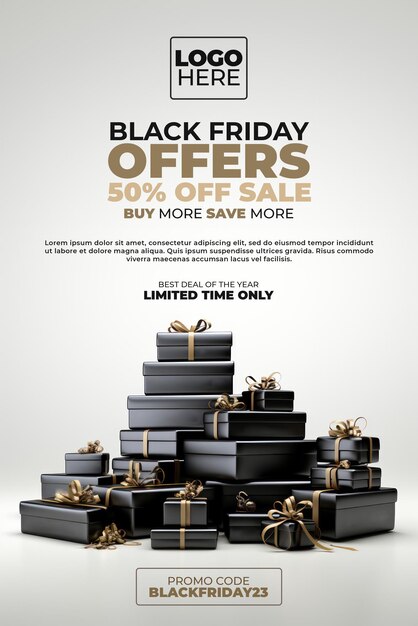 Black friday super sale social media offer poster psd