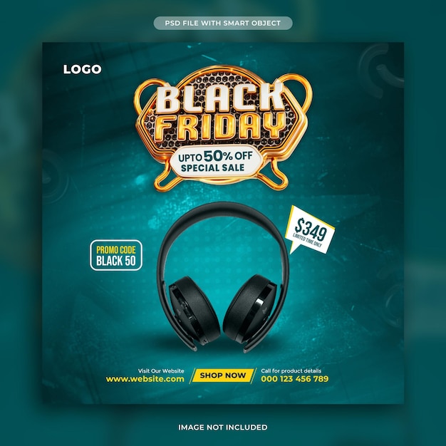 Premium PSD Black friday super sale social media post template