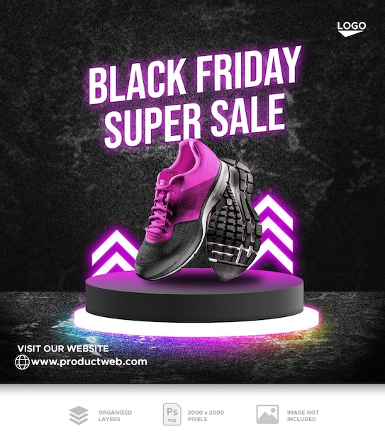 Black Friday super sale sociale media banner sjabloon