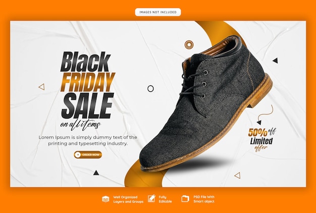 PSD black friday super sale web banner template