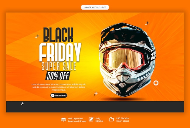 Black friday super sale web banner template