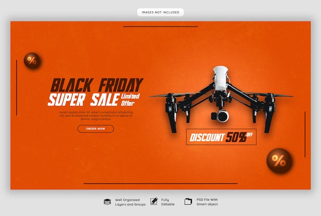 PSD black friday super sale web banner template