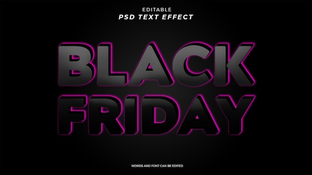 PSD black friday tekst effect bewerkbaar ontwerp