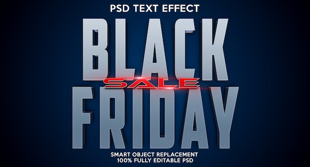 PSD black friday-teksteffectsjabloon