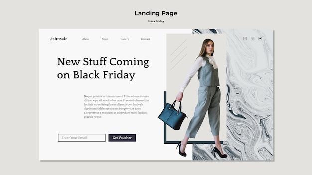 PSD black friday template landing page