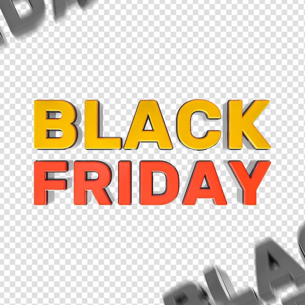 Black Friday Text 3d render