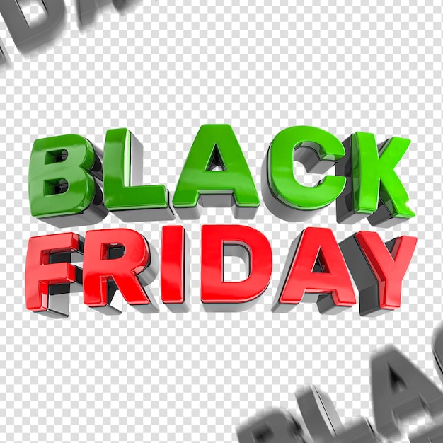 Black friday text 3d render