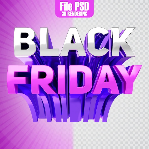 Black Friday Text 3D Rendering