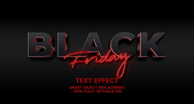 Modello di effetto di testo del venerdì nero