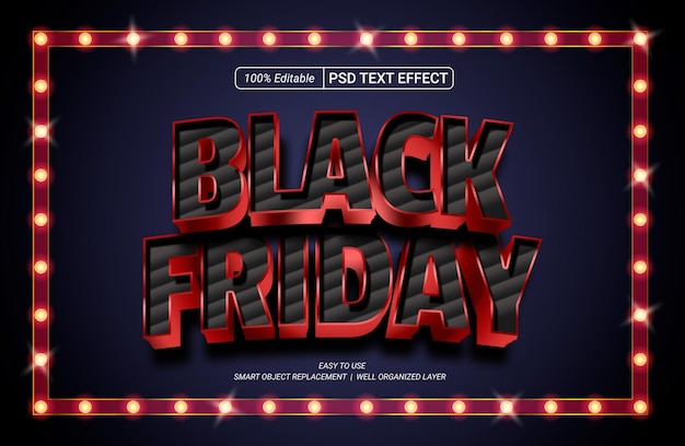 black friday text effect with bold editable style