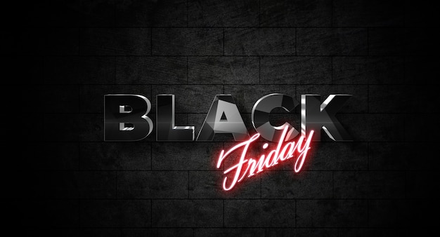 PSD black friday text style effect template